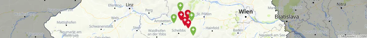 Kartenansicht für Apotheken-Notdienste in der Nähe von Sankt Leonhard am Forst (Melk, Niederösterreich)